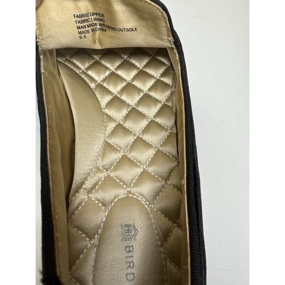 Birdies The Starling Ballet Flat Womens 9.5 Black Cotton Velvet Slip On Slipper - Picture 8 of 9